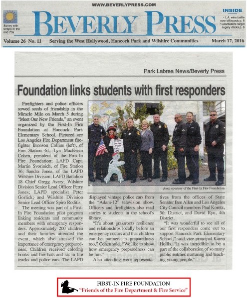 Foundation Links Students With First Responders Article