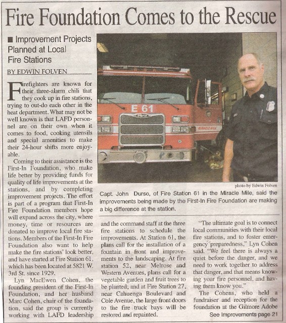 Firefighter Comes to Rescue Article